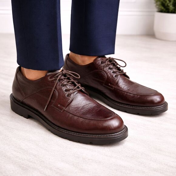 H.S.‎ Trask Brown Pebbled Leather Oxford Men\'s Sz 11M Lace Up Comfort Shoes main image 7